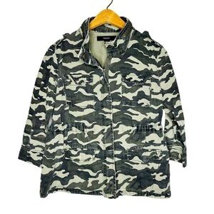 Forever 21 Green Army Camouflage Jacket Long Sleeve Full Zip Size M
